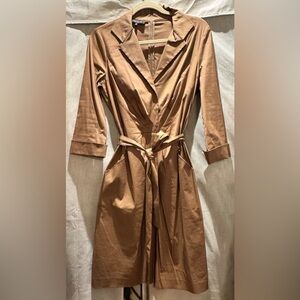 Lafayette 148 NY Brown Belted Shirt Dress, Size 10